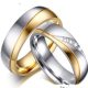  Herren-Ehering, Edelstahl, Gold, Größe 8
