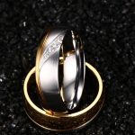  Herren-Ehering, Edelstahl, Gold, Größe 8