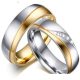  Herren-Ehering, Edelstahl, Gold, Größe 11