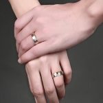  Damen-Ehering, Edelstahl, Gold, Größe 9