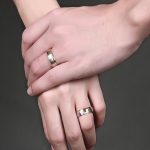  Damen-Ehering, Edelstahl, Gold, Größe 8