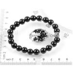  Schwarzes Onyx-Armband mit Lebensbaum-Anhänger