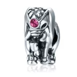  Silberner Elefantenanhänger mit Zirkoniumkristall