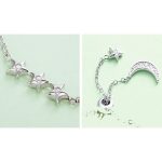 Silbernes Tennisarmband, verziert mit Mond und Sternen