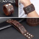 Breites Armband, Leder, braun, mit geschnürtem Lederband