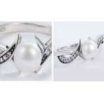 Silberring mit Perlen, Größe 6