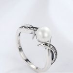 Silberring mit Perlen, Größe 7