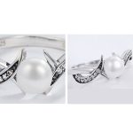 Silberring mit Perlen, Größe 7