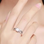 Silberring mit Perlen, Größe 7