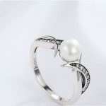 Silberring mit Perlen, Größe 8