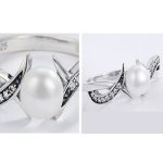 Silberring mit Perlen, Größe 8