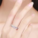 Strass-Silberring, rosa, Größe 6