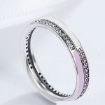 Strass-Silberring, rosa, Größe 8