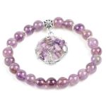  Amethyst-Armband mit Lebensbaum-Anhänger