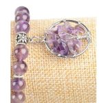  Amethyst-Armband mit Lebensbaum-Anhänger