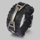 Punk-Armband, Leder, schwarz, mit Metallschnalle