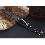 Punk-Armband, Leder, schwarz, mit Metallschnalle