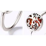 Silberring mit Lebensbaummotiv, rot, Größe 6