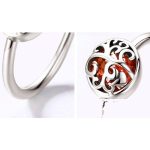 Silberring mit Lebensbaummotiv, rot, Größe 7