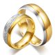  Damen-Ehering mit Silberring, Edelstahl, goldfarben, Größe 9