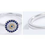 Silberring mit blauem Augenmotiv, Größe 6