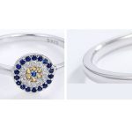 Silberring mit blauem Augenmotiv, Größe 8