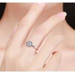 Silberring mit blauem Augenmotiv, Größe 8