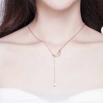 Silberne Halskette mit Mond- und Sternverzierung, Roségold, Roségold