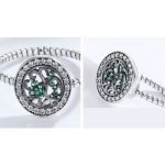 Silberring mit Lebensbaummotiv, grün, Größe 8