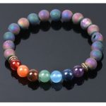  Buntes Perlenarmband mit den Farben der 7 Chakren