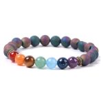  Buntes Perlenarmband mit den Farben der 7 Chakren