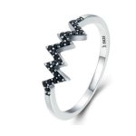 Silberring mit EKG-Motiv, Größe 7