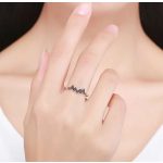 Silberring mit EKG-Motiv, Größe 8