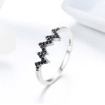 Silberring mit EKG-Motiv, Größe 7