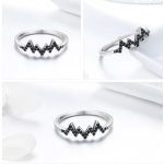 Silberring mit EKG-Motiv, Größe 7