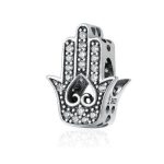  Silberner Hand-von-Fatima-Charm mit Zirkoniumkristall