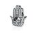  Silberner Hand-von-Fatima-Charm mit Zirkoniumkristall