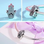  Silberner Hand-von-Fatima-Charm mit Zirkoniumkristall