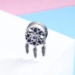  Silberner Traumfänger-Anhänger mit Zirkonkristall