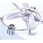  Silberner Traumfänger-Anhänger mit Zirkonkristall