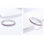 Silberring mit Kristallen, lila, Größe 7