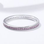 Silberring mit Kristallen, lila, Größe 7