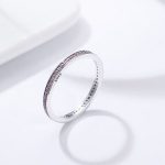 Silberring mit Kristallen, lila, Größe 8