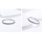 Silberring mit Kristallen, lila, Größe 8