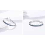 Silberring mit Kristallen, blau, Größe 6