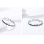 Silberring mit Kristallen, grün, Größe 6