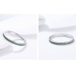 Silberring mit Kristallen, grün, Größe 8