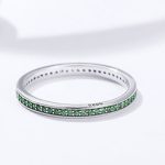 Silberring mit Kristallen, grün, Größe 8