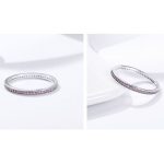 Silberring mit Kristallen, lila, Größe 6