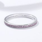 Silberring mit Kristallen, lila, Größe 6